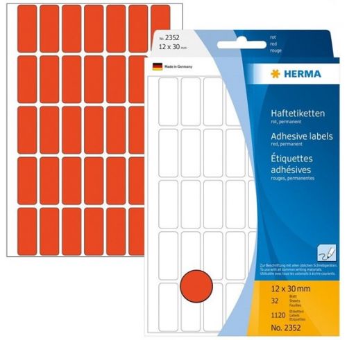 Etiqueta herma referencia 2352 - 12x30 Vermelha , HERMA , ETIQCARHER025 , 4008705023528